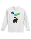 TooLoud Oh Snap Chocolate Easter Bunny Adult Long Sleeve Shirt-Long Sleeve Shirt-TooLoud-White-Small-Davson Sales