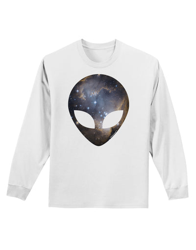 Extraterrestrial Face - Space #1 Adult Long Sleeve Shirt by TooLoud-Long Sleeve Shirt-TooLoud-White-Small-Davson Sales