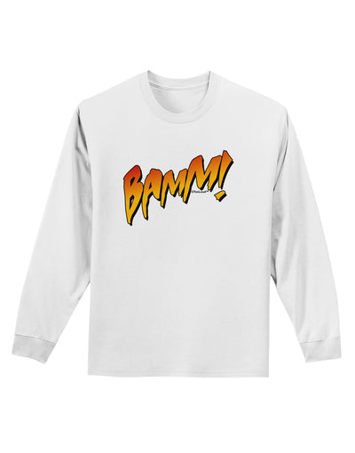 Onomatopoeia BAMM Adult Long Sleeve Shirt-Long Sleeve Shirt-TooLoud-White-Small-Davson Sales