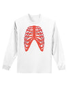 Human Red Skeleton Bones Ribcage Adult Long Sleeve Shirt-Long Sleeve Shirt-TooLoud-White-Small-Davson Sales