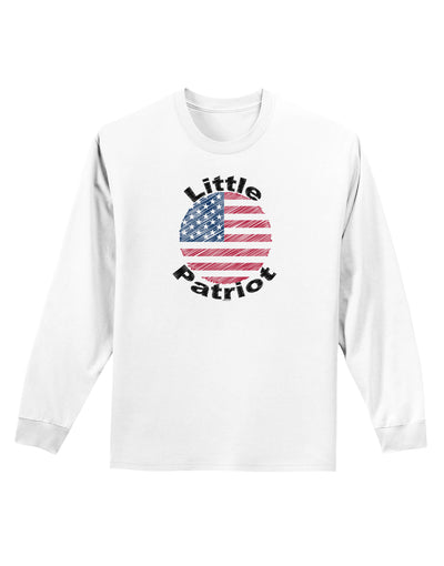 Little Patriot Scribble Adult Long Sleeve Shirt-Long Sleeve Shirt-TooLoud-White-Small-Davson Sales