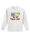 Cute Taco Cat Design Text Adult Long Sleeve Shirt by TooLoud-Long Sleeve Shirt-TooLoud-White-Small-Davson Sales