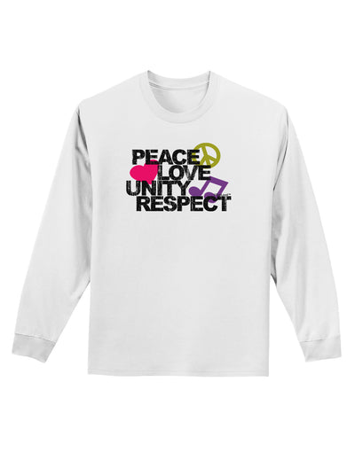 PLUR Distressed Text Adult Long Sleeve Shirt-Long Sleeve Shirt-TooLoud-White-Small-Davson Sales