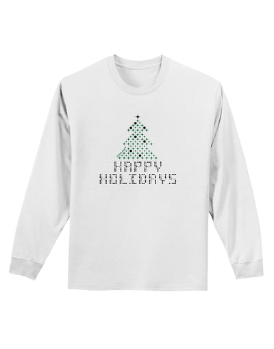 Happy Holidays Sparkles Adult Long Sleeve Shirt-Long Sleeve Shirt-TooLoud-White-Small-Davson Sales