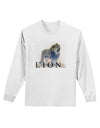 Lion Watercolor B Text Adult Long Sleeve Shirt-Long Sleeve Shirt-TooLoud-White-Small-Davson Sales