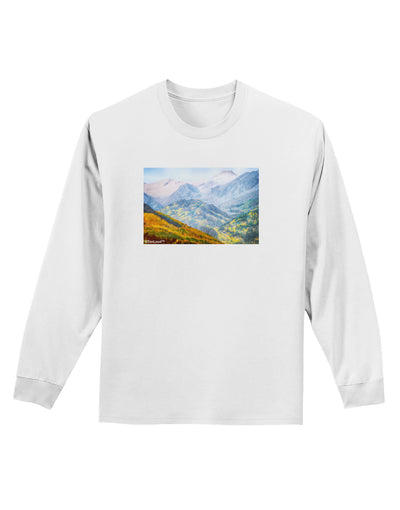 Colorado Fog Mountains Adult Long Sleeve Shirt-Long Sleeve Shirt-TooLoud-White-Small-Davson Sales