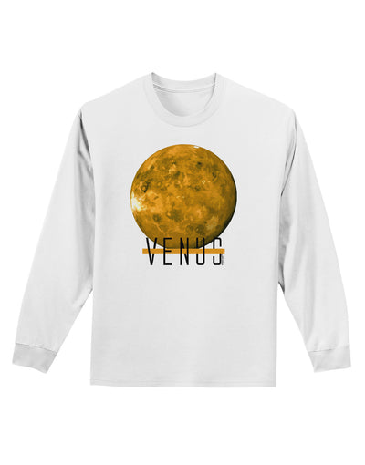 Planet Venus Text Adult Long Sleeve Shirt-Long Sleeve Shirt-TooLoud-White-Small-Davson Sales