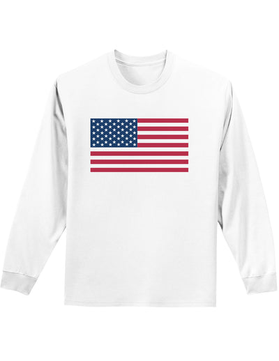 American Flag Adult Long Sleeve Shirt-Long Sleeve Shirt-TooLoud-White-Small-Davson Sales