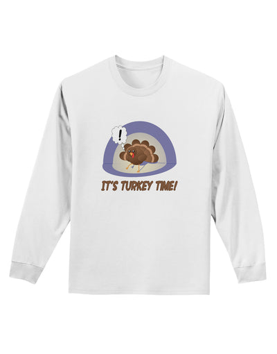 Escaping Turkey - Turkey Time Funny Adult Long Sleeve Shirt-Long Sleeve Shirt-TooLoud-White-Small-Davson Sales