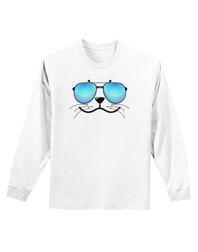 Kyu-T Face - Sealie Cool Sunglasses Adult Long Sleeve Shirt-Long Sleeve Shirt-TooLoud-White-Small-Davson Sales