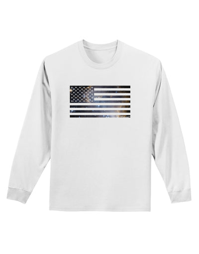 American Flag Galaxy Adult Long Sleeve Shirt by TooLoud-Long Sleeve Shirt-TooLoud-White-Small-Davson Sales