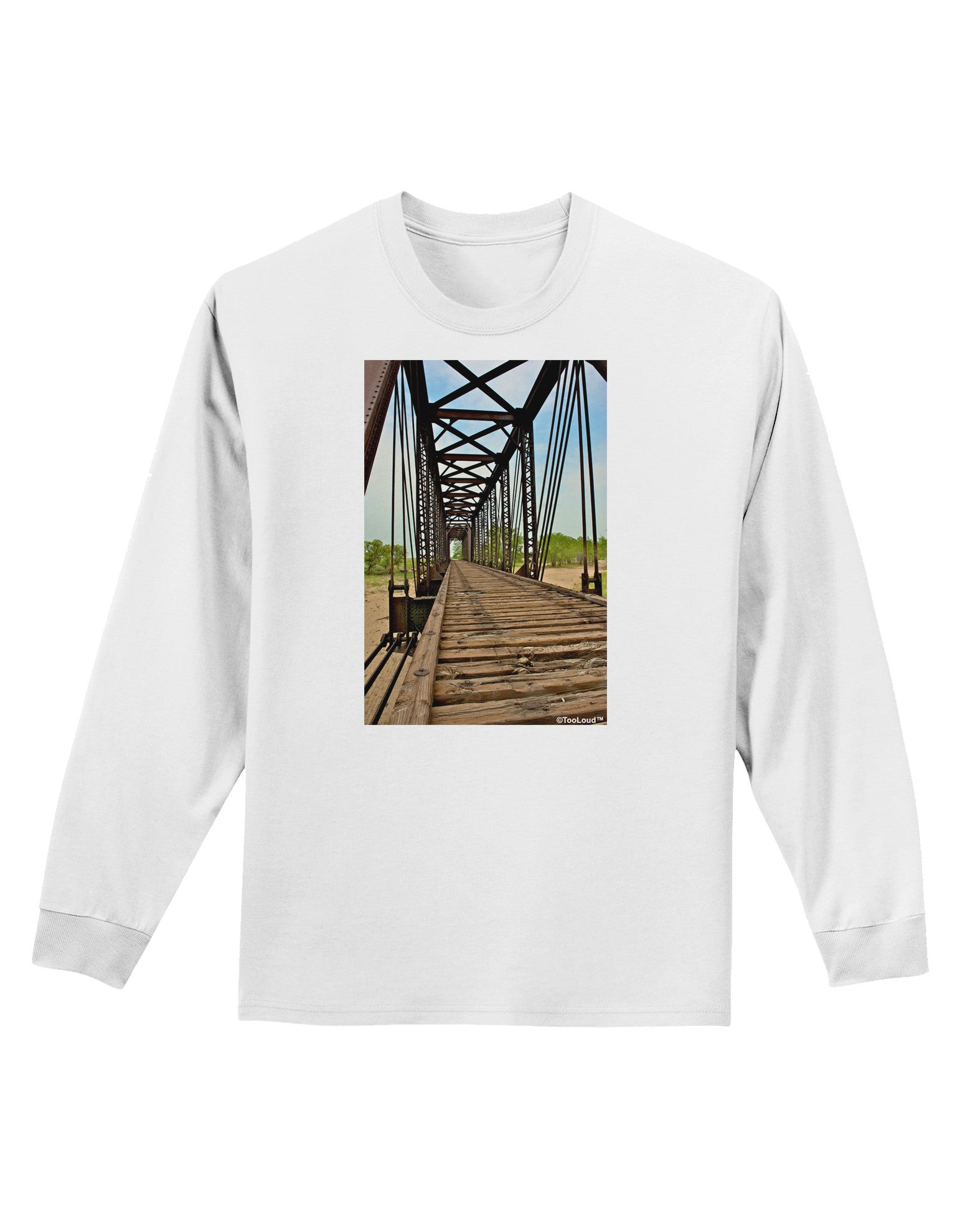 Colorado Landscape Bridge Adult Long Sleeve Shirt-Long Sleeve Shirt-TooLoud-White-Small-Davson Sales