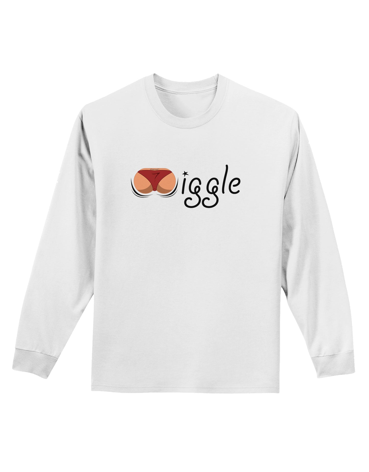 Wiggle - Twerk Medium Adult Long Sleeve Shirt-Long Sleeve Shirt-TooLoud-White-Small-Davson Sales