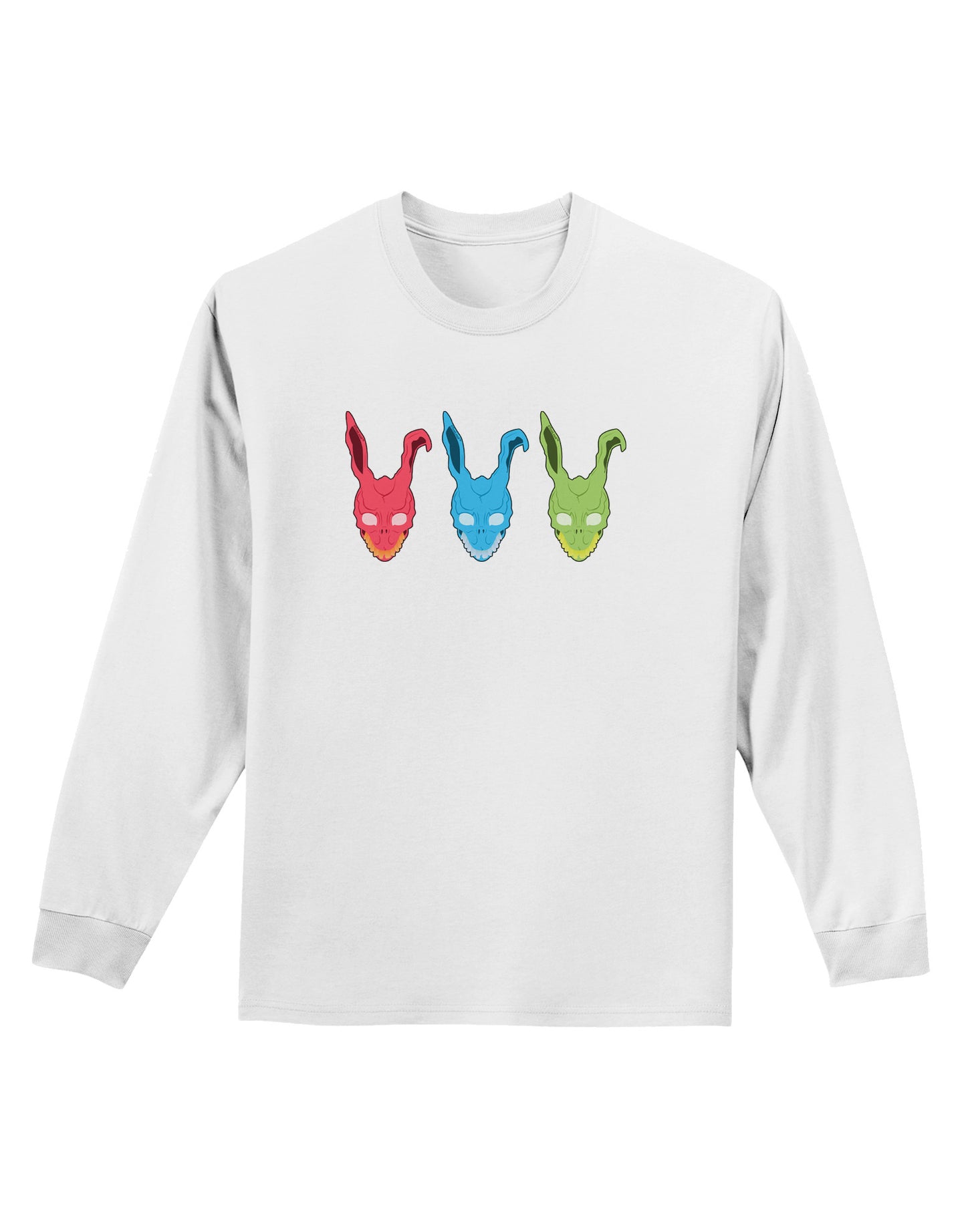 Scary Bunny Tri-color Adult Long Sleeve Shirt-Long Sleeve Shirt-TooLoud-White-Small-Davson Sales