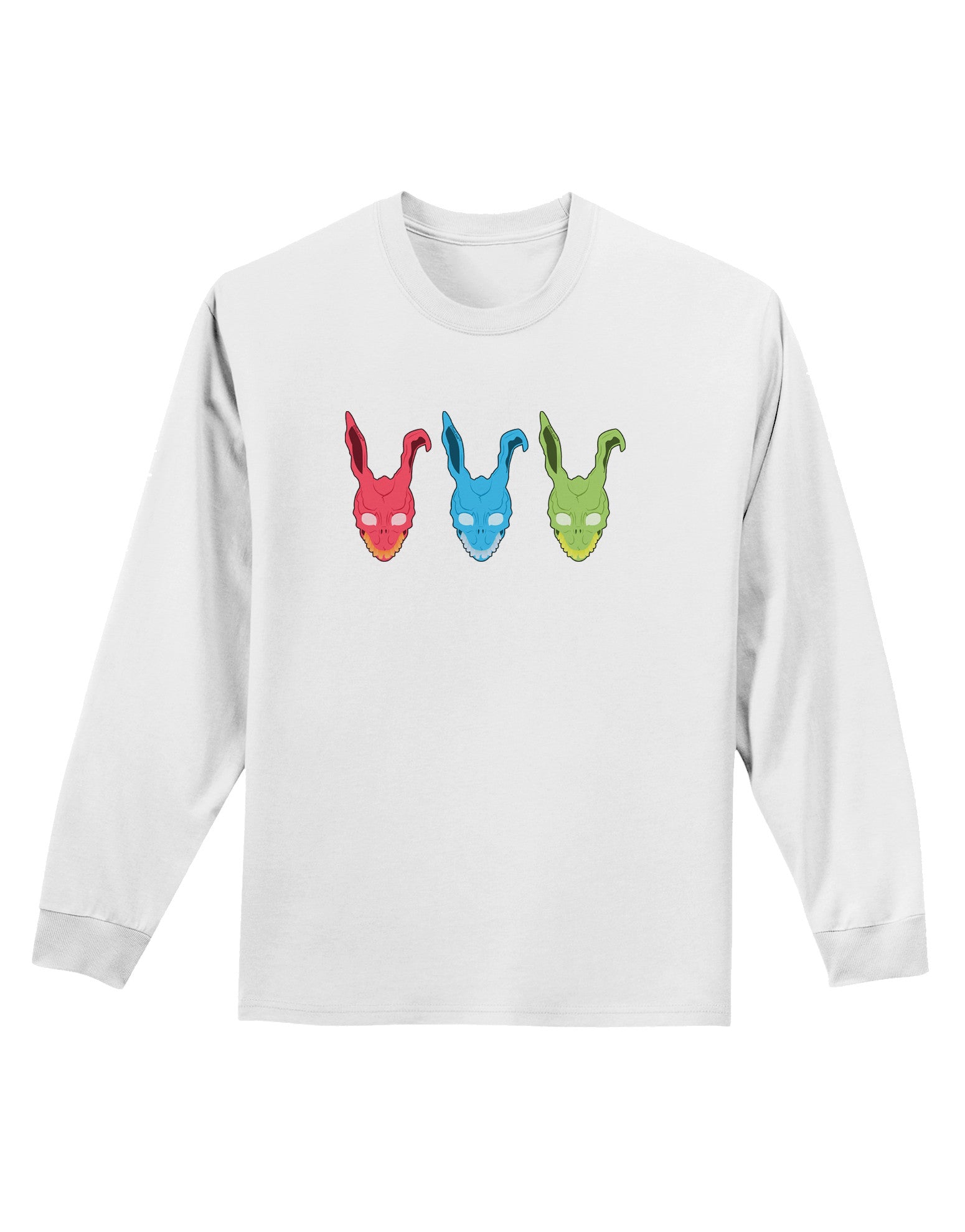 Scary Bunny Tri-color Adult Long Sleeve Shirt-Long Sleeve Shirt-TooLoud-White-Small-Davson Sales