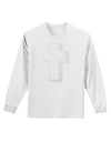 Simple Cross Design Glitter - White Adult Long Sleeve Shirt by TooLoud-Long Sleeve Shirt-TooLoud-White-Small-Davson Sales