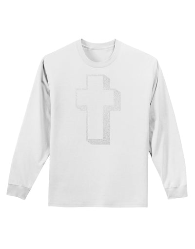 Simple Cross Design Glitter - White Adult Long Sleeve Shirt by TooLoud-Long Sleeve Shirt-TooLoud-White-Small-Davson Sales