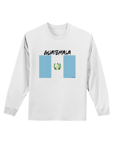 Guatamelan Flag Design Adult Long Sleeve Shirt by TooLoud-Long Sleeve Shirt-TooLoud-White-Small-Davson Sales