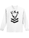 USA Military Air Force Stencil Logo Adult Long Sleeve Shirt-Long Sleeve Shirt-TooLoud-White-Small-Davson Sales