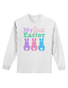 My First Easter - Three Bunnies Adult Long Sleeve Shirt by TooLoud-Long Sleeve Shirt-TooLoud-White-Small-Davson Sales