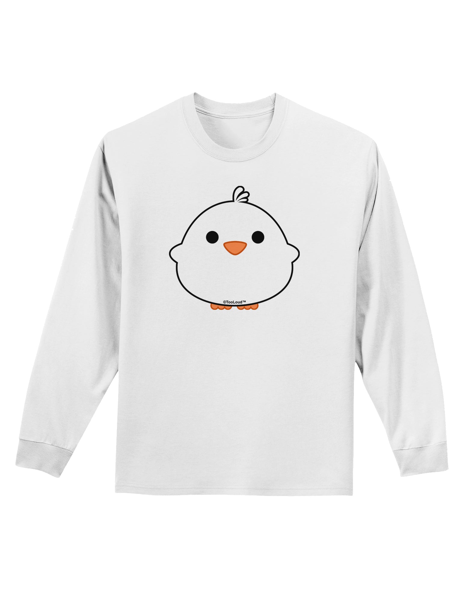 Cute Little Chick - White Adult Long Sleeve Shirt by TooLoud-Long Sleeve Shirt-TooLoud-White-Small-Davson Sales