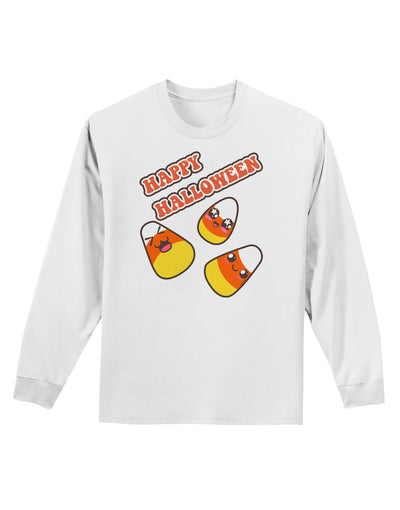 Happy Halloween Cute Candy Corn Adult Long Sleeve Shirt-Long Sleeve Shirt-TooLoud-White-Small-Davson Sales