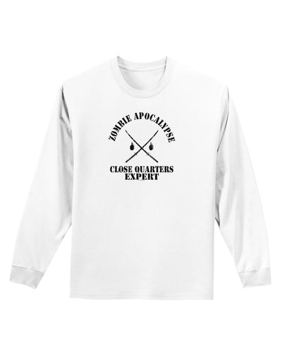 Zombie Apocalypse Close Quarters Expert Adult Long Sleeve Shirt-Long Sleeve Shirt-TooLoud-White-Small-Davson Sales