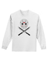 Scary Mask With Machete - Halloween Adult Long Sleeve Shirt-Long Sleeve Shirt-TooLoud-White-Small-Davson Sales