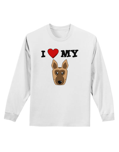 I Heart My - Cute German Shepherd Dog Adult Long Sleeve Shirt by TooLoud-Long Sleeve Shirt-TooLoud-White-Small-Davson Sales