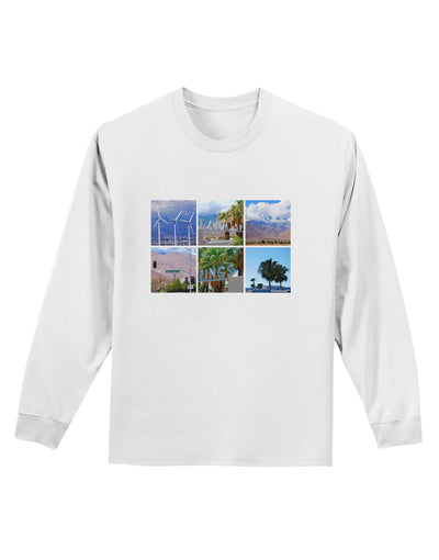 Palm Springs Square Collage Adult Long Sleeve Shirt-Long Sleeve Shirt-TooLoud-White-Small-Davson Sales