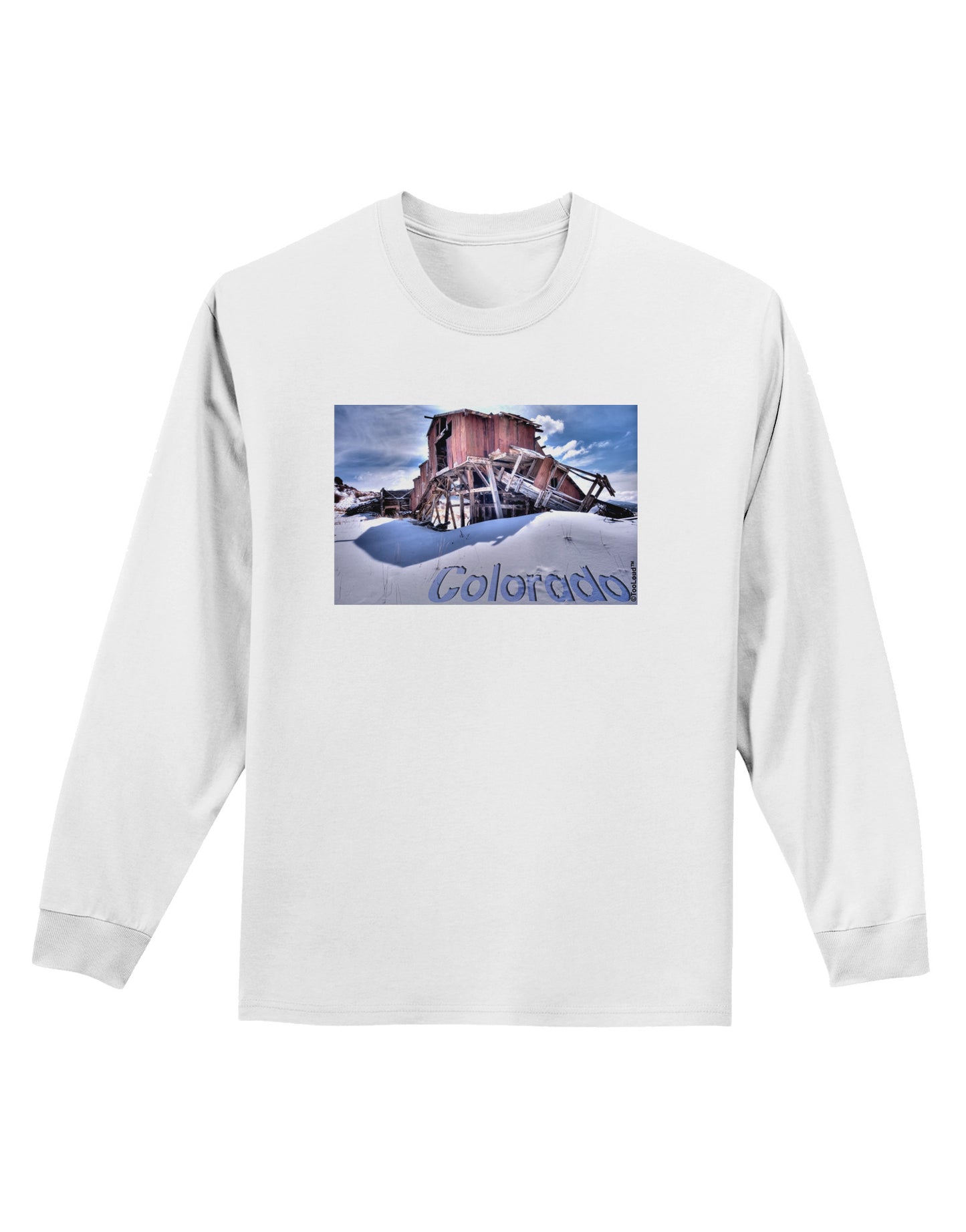 Victor Mines Colorado Text Adult Long Sleeve Shirt-Long Sleeve Shirt-TooLoud-White-Small-Davson Sales