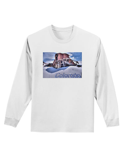 Victor Mines Colorado Text Adult Long Sleeve Shirt-Long Sleeve Shirt-TooLoud-White-Small-Davson Sales