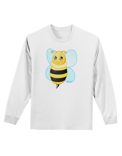 Cute Bee Adult Long Sleeve Shirt-Long Sleeve Shirt-TooLoud-White-Small-Davson Sales