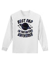 Best Dad in the Entire Universe - Galaxy Print Adult Long Sleeve Shirt-Long Sleeve Shirt-TooLoud-White-Small-Davson Sales