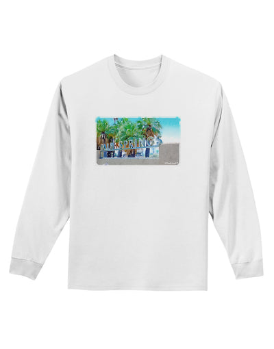 Palm Springs Watercolor Adult Long Sleeve Shirt-Long Sleeve Shirt-TooLoud-White-Small-Davson Sales