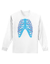 Human Blue Skeleton Bones Ribcage Adult Long Sleeve Shirt-Long Sleeve Shirt-TooLoud-White-Small-Davson Sales