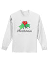 holly Merry Christmas Text Adult Long Sleeve Shirt-Long Sleeve Shirt-TooLoud-White-Small-Davson Sales