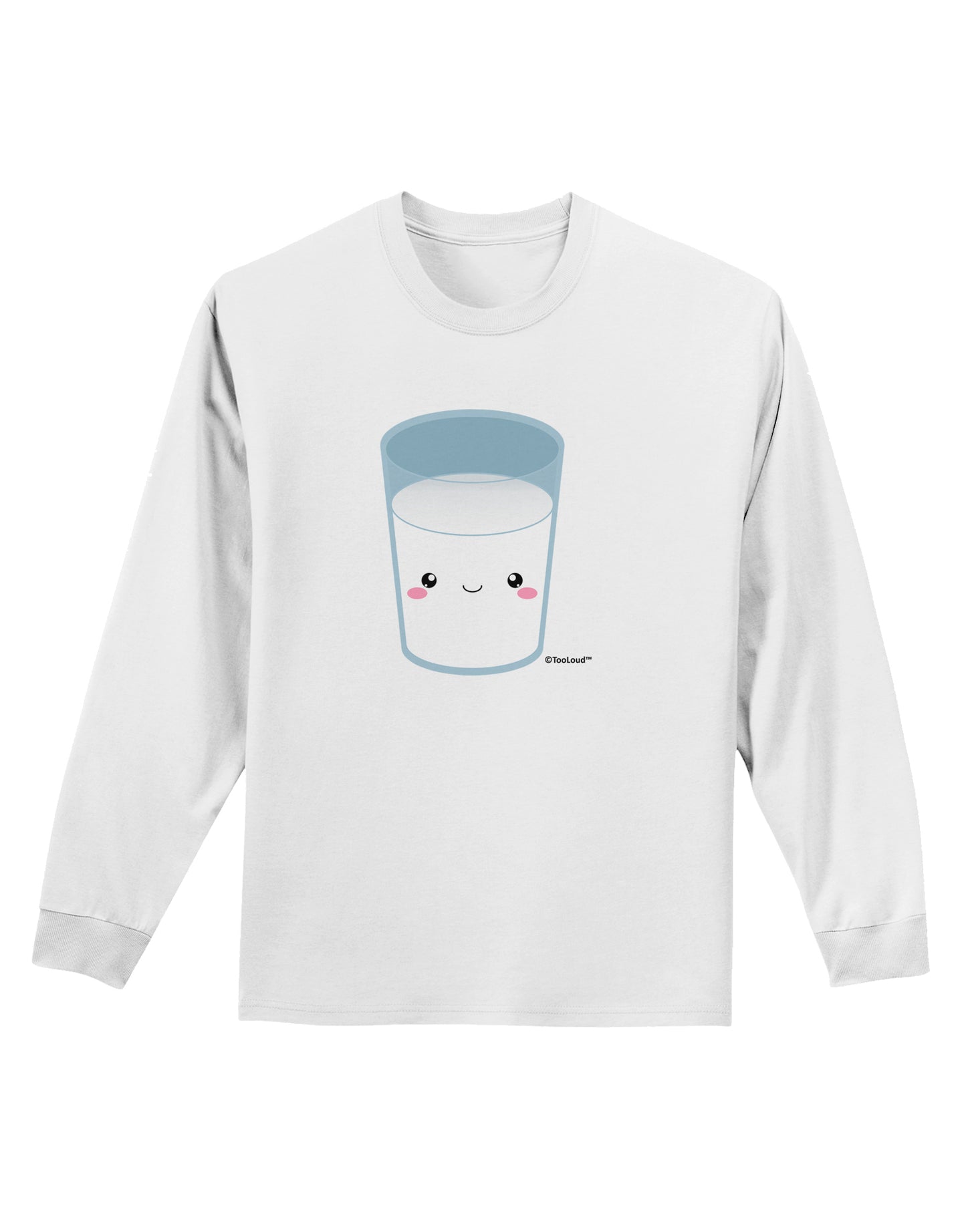 Cute Matching Milk and Cookie Design - Milk Adult Long Sleeve Shirt by TooLoud-Long Sleeve Shirt-TooLoud-White-Small-Davson Sales