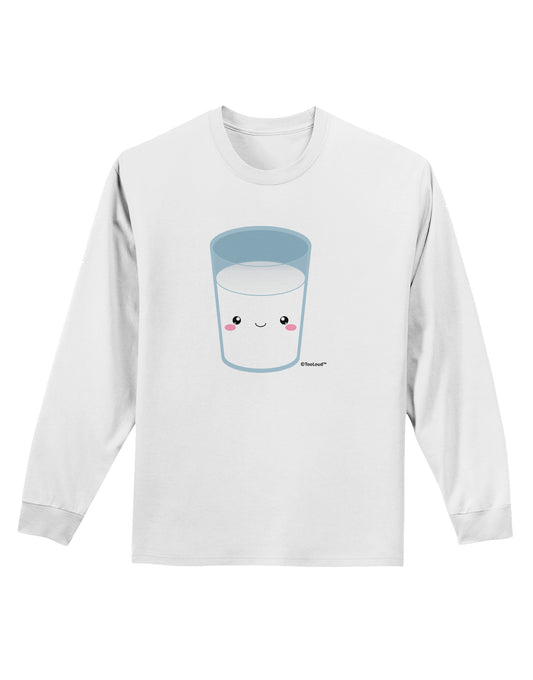 Cute Matching Milk and Cookie Design - Milk Adult Long Sleeve Shirt by TooLoud-Long Sleeve Shirt-TooLoud-White-Small-Davson Sales