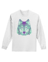 Geometric Wolf Head Adult Long Sleeve Shirt by TooLoud-Long Sleeve Shirt-TooLoud-White-Small-Davson Sales