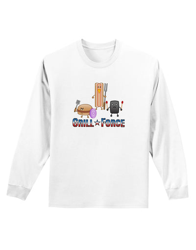 Grill Force Adult Long Sleeve Shirt-Long Sleeve Shirt-TooLoud-White-Small-Davson Sales