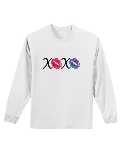 TooLoud XOXO Kisses Adult Long Sleeve Shirt-Long Sleeve Shirt-TooLoud-White-Small-Davson Sales