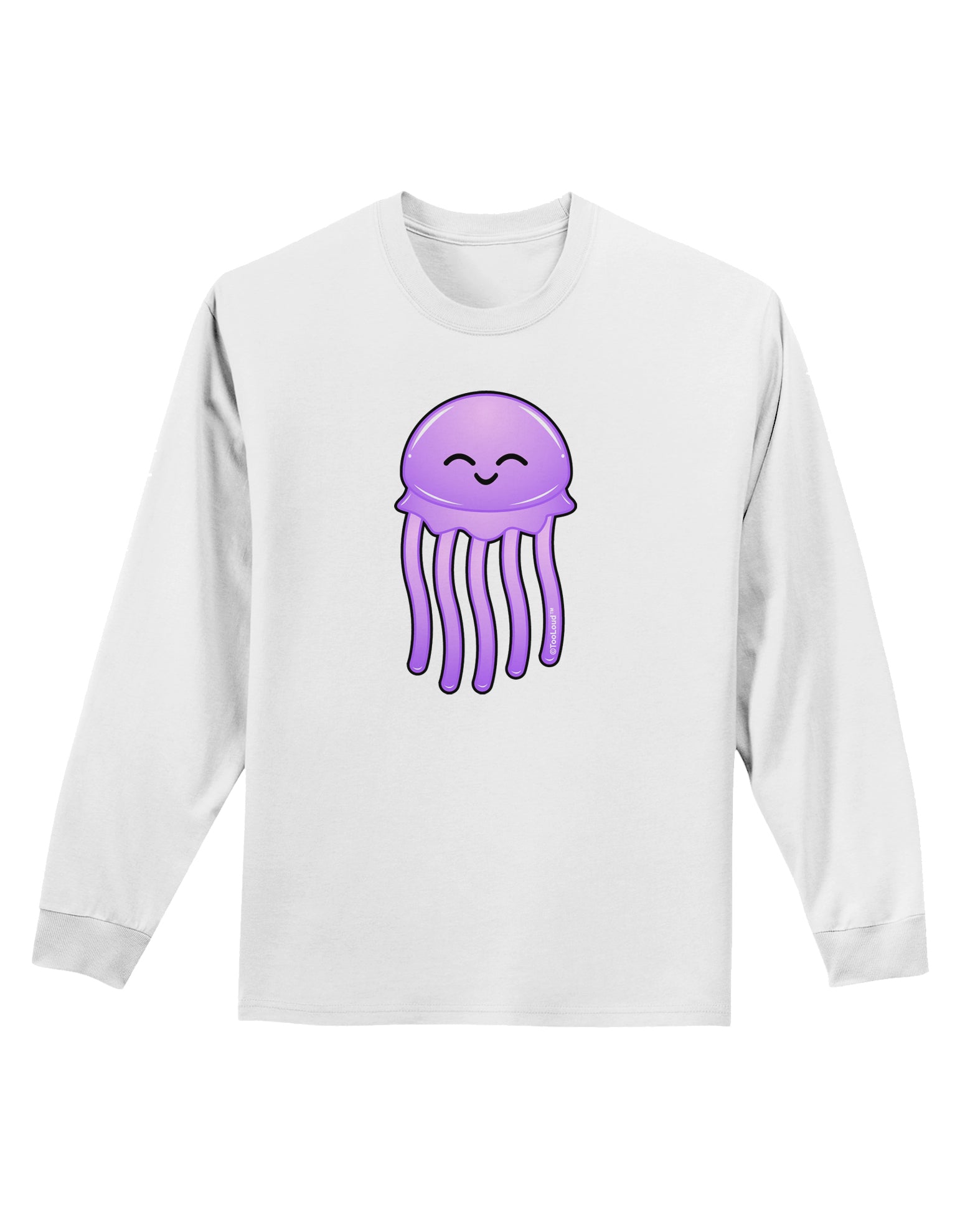 Cute Jellyfish Adult Long Sleeve Shirt by TooLoud-Long Sleeve Shirt-TooLoud-White-Small-Davson Sales