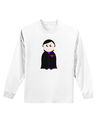 Cute Vampire Boy Halloween Adult Long Sleeve Shirt-Long Sleeve Shirt-TooLoud-White-Small-Davson Sales