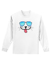 Kyu-T Face - Puppino Cool Sunglasses Adult Long Sleeve Shirt-Long Sleeve Shirt-TooLoud-White-Small-Davson Sales