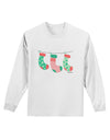 Cute Hanging Christmas Stockings Adult Long Sleeve Shirt by TooLoud-Long Sleeve Shirt-TooLoud-White-Small-Davson Sales