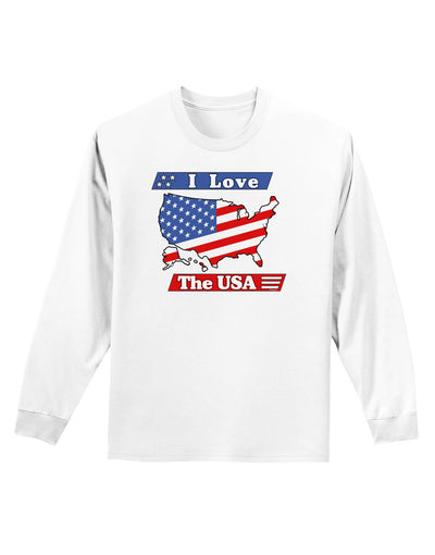 I Love The USA Adult Long Sleeve Shirt-Long Sleeve Shirt-TooLoud-White-Small-Davson Sales