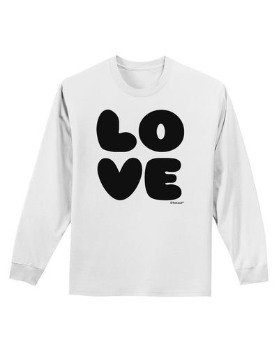 LOVE Text Adult Long Sleeve Shirt by TooLoud-Long Sleeve Shirt-TooLoud-White-Small-Davson Sales