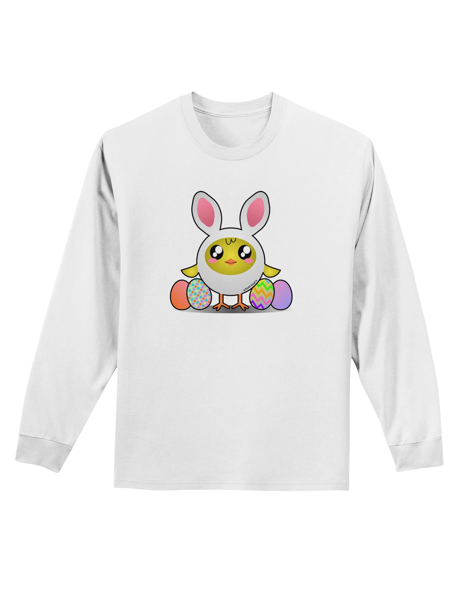 Chick In Bunny Costume Adult Long Sleeve Shirt-Long Sleeve Shirt-TooLoud-White-Small-Davson Sales