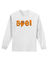 Cute Boo Text Orange Adult Long Sleeve Shirt-Long Sleeve Shirt-TooLoud-White-Small-Davson Sales